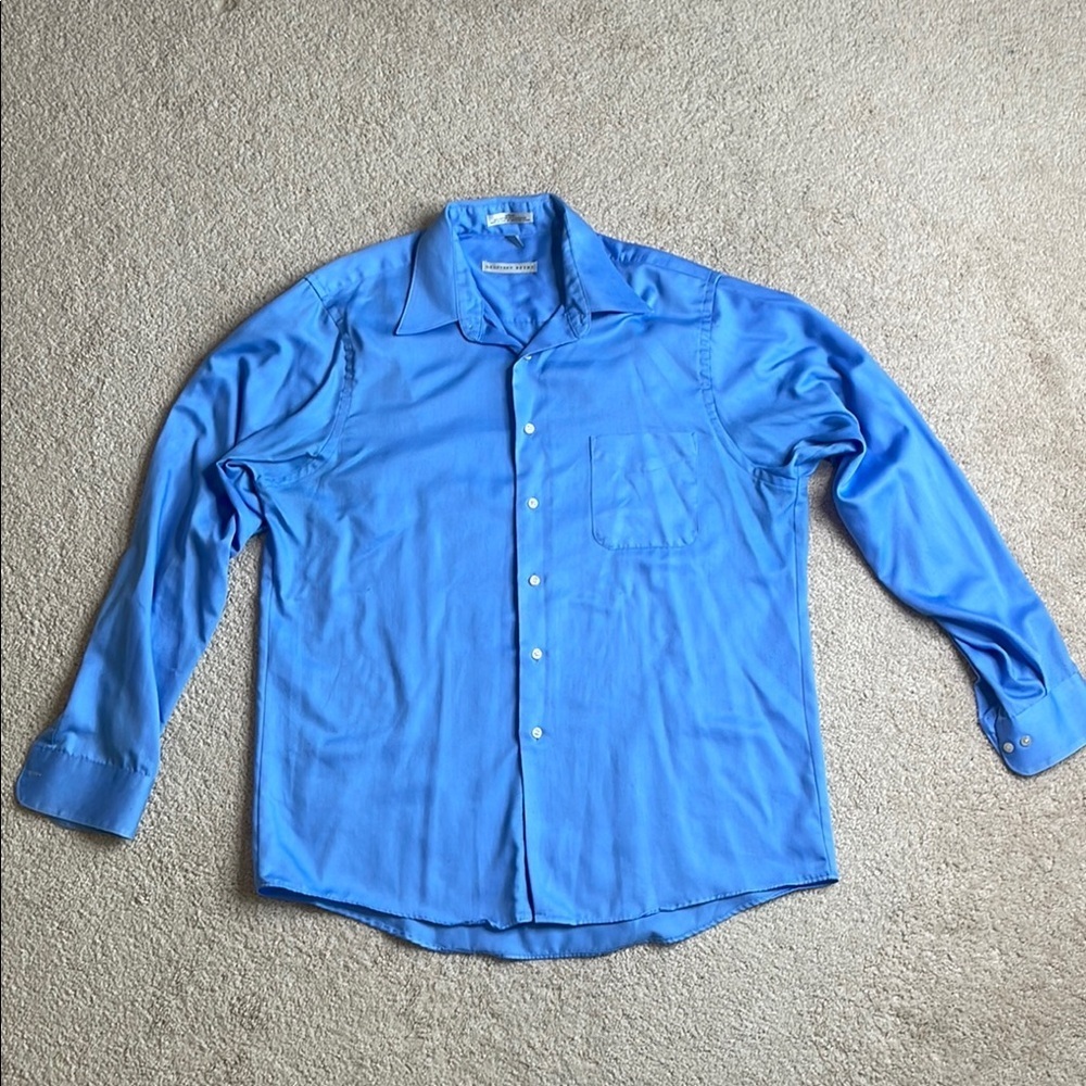 Geoffrey Beene Blue Casual Button Down Shirt
